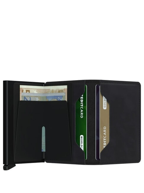 VINTAGE  Portefeuille fin en cuir noir - Portefeuilles Homme