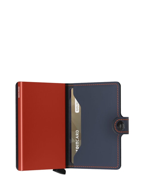 MATTE  Portefeuille avec porte-cartes bloquant les RFID bleu nuit et orange - Portefeuilles Homme