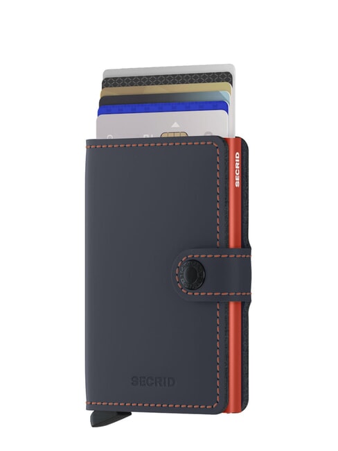 MATTE  Portefeuille avec porte-cartes bloquant les RFID bleu nuit et orange - Portefeuilles Homme