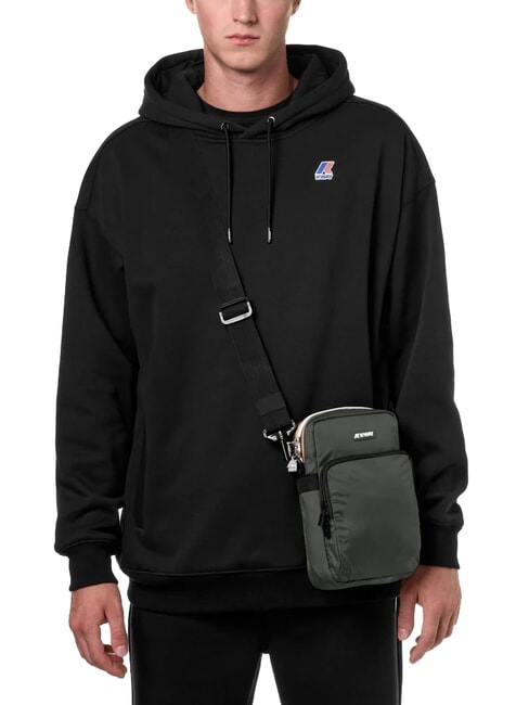 ERLOY Sac en nylon avec poche vert noirâtre - Sacs en Bandoulières pour Homme