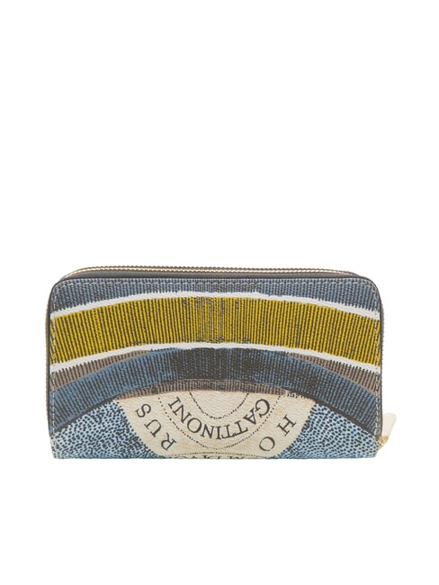 PLANETARIUM Grand portefeuille à double zip lune/blanc - Portefeuilles Femme