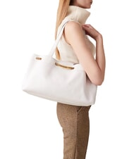 BORBONESE FILO  Sac à bandoulière en cuir blanc - Sacs pour Femme - 5