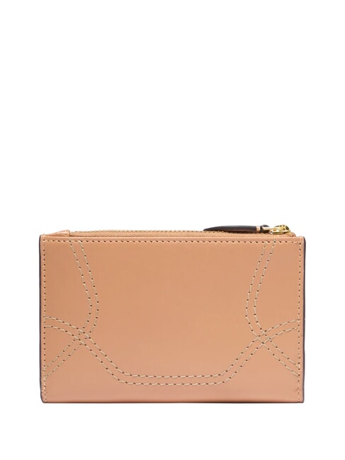 GIORGIA Portefeuille en cuir pâte d'amande abb. or - Portefeuilles Femme
