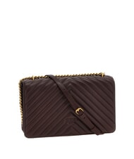 PINKO CLASSIC LOVE ONE Sac en cuir nappa raisins catawba-or antique - Sacs pour Femme - 2