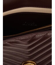 PINKO CLASSIC LOVE ONE Sac en cuir nappa raisins catawba-or antique - Sacs pour Femme - 4