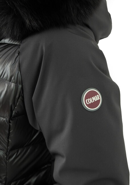 PURENESS Doudoune bi-matière à capuche noir - Doudounes femme