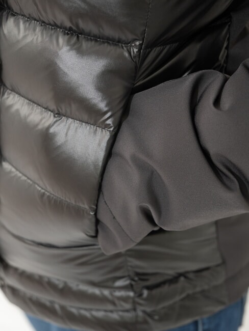 PURENESS Doudoune bi-matière à capuche noir - Doudounes femme