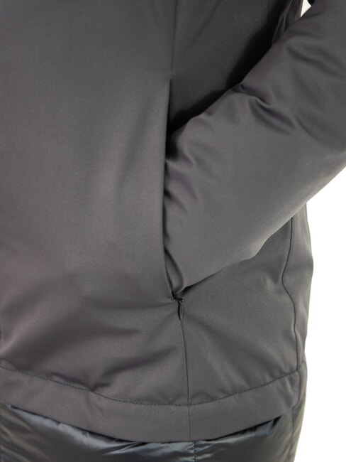 PURENESS Doudoune bi-matière à capuche bleu marine - Doudounes femme