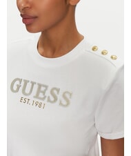 GUESS CN SS CROPPED T-shirt en coton blanc pur - T-shirt - 3