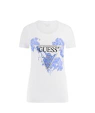 GUESS SS CN FLOWER T-shirt à manches courtes blanc pur - T-shirt - 4