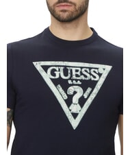 GUESS SS CN TRIANGLE T-shirt en coton smartblue - T-shirt - 3