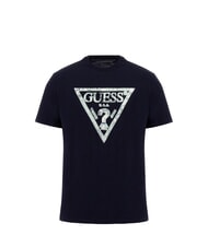 GUESS SS CN TRIANGLE T-shirt en coton smartblue - T-shirt - 4