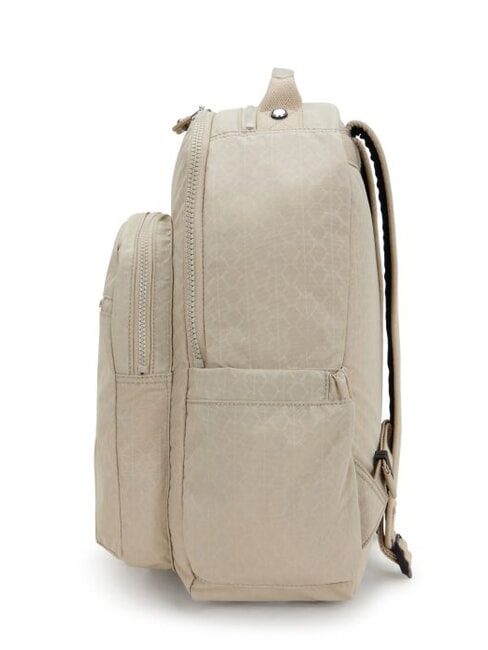 SEOUL L Sac &agrave; dos pour ordinateur portable 15" signature beige en relief - Sacs &agrave; dos pour l'&Eacute;cole & les Loisirs