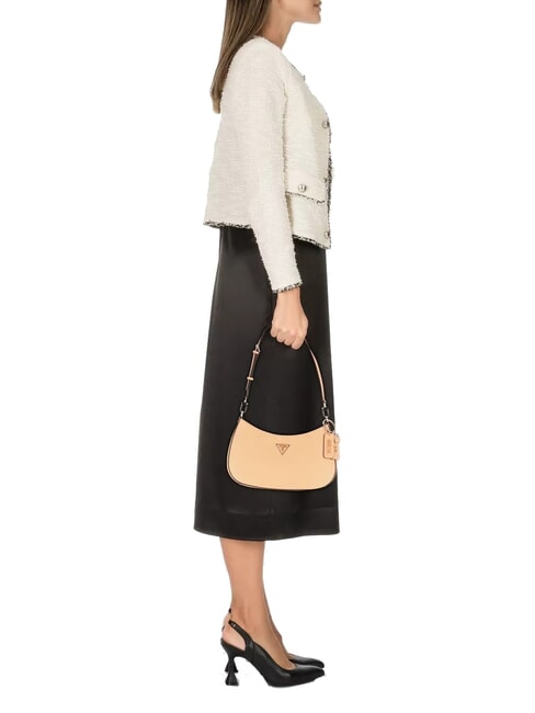 NOELLE Sac à bandoulière zippé sur le dessus abricot - Sacs pour Femme