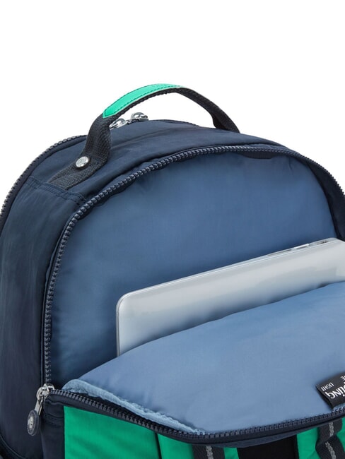 SEOUL Sac à dos avec poche pour ordinateur portable 15" bloc bleu vert - Sacs à dos pour l'École & les Loisirs
