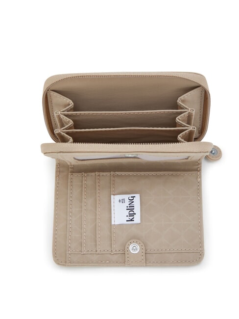 MONEY LOVE Portefeuille moyen signature beige en relief - Portefeuilles Femme