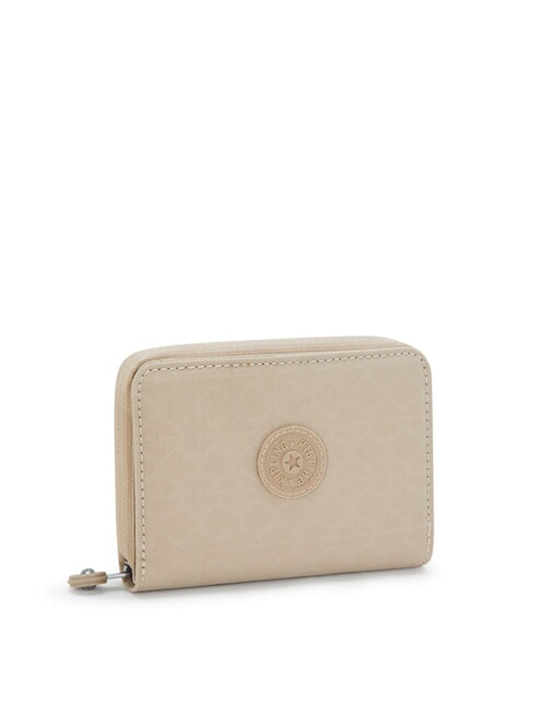 MONEY LOVE Portefeuille moyen signature beige en relief - Portefeuilles Femme
