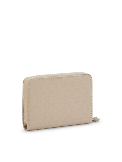 MONEY LOVE Portefeuille moyen signature beige en relief - Portefeuilles Femme