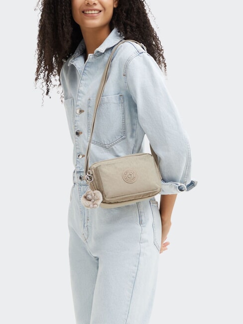 ABANU S sac d'épaule signature beige en relief - Sacs pour Femme