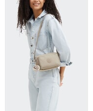 KIPLING ABANU S sac d'épaule signature beige en relief - Sacs pour Femme - 5