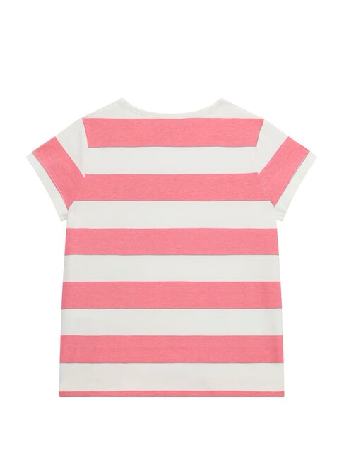 KIDS T-shirt ray&eacute; blanc et fuchsia st - Tee-shirt enfant