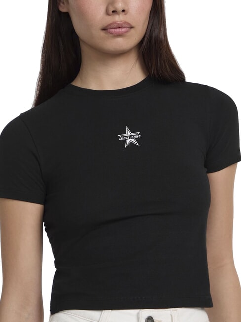 SS CN EMB STAR  T-shirts jetbla - T-shirt