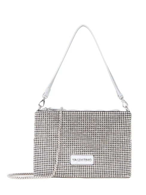 NABILAH Pochette avec strass et bandouli&egrave;re argent - Sacs pour Femme