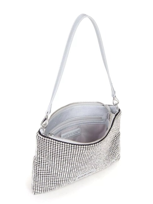 NABILAH Pochette avec strass et bandouli&egrave;re argent - Sacs pour Femme
