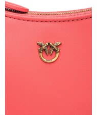 PINKO HALF MOON BABY Sac bandoulière en cuir corail. épicé-or antique - Sacs pour Femme - 4