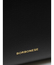 BORBONESE DEJEUNER Small Sac &agrave; main, avec bandouli&egrave;re, en cuir Noir - Sacs pour Femme - 4