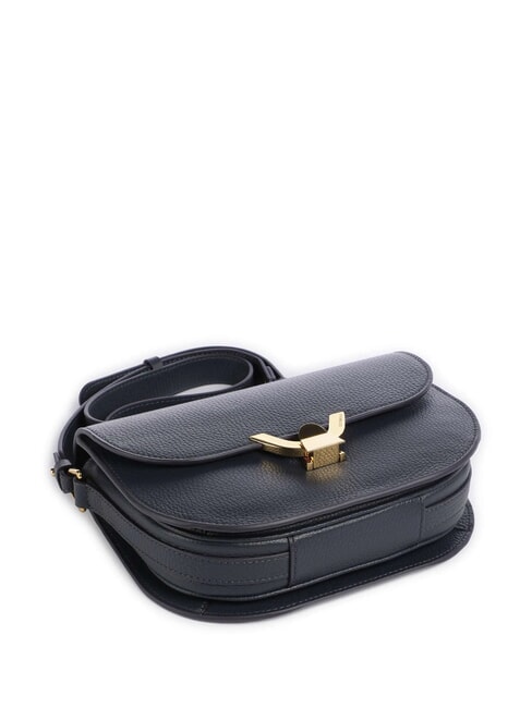 DEW Sac bandouli&egrave;re en cuir martel&eacute; bleu nuit - Sacs pour Femme