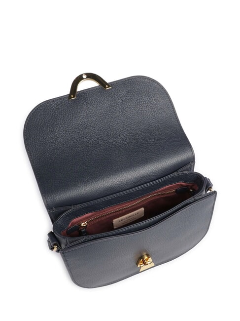 DEW Sac bandouli&egrave;re en cuir martel&eacute; bleu nuit - Sacs pour Femme