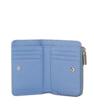 COCCINELLE METALLIC SOFT Petit portefeuille en cuir bleu - Portefeuilles Femme - 2