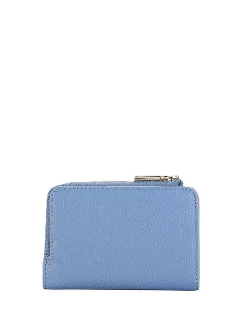 METALLIC SOFT Petit portefeuille en cuir bleu - Portefeuilles Femme