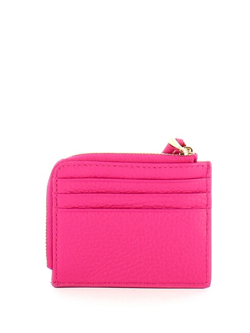 TASSEL Porte-cartes zipp&eacute; en cuir martel&eacute; nouveau fuchsia - Portefeuilles Femme