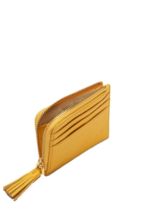 TASSEL Porte-cartes zippé en cuir martelé ensoleillé - Portefeuilles Femme