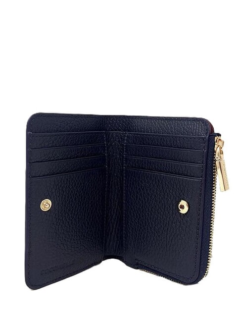 METALLIC SOFT Petit portefeuille en cuir bleu nuit - Portefeuilles Femme