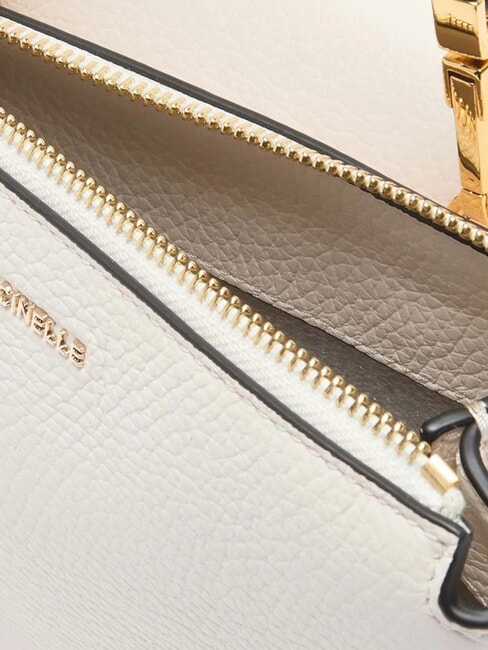 ARLETTIS Mini sac en cuir textur&eacute; blanc - Sacs pour Femme