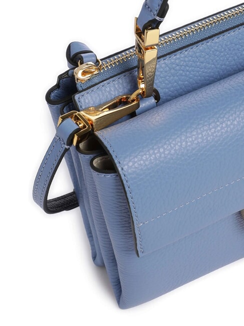 ARLETTIS Mini sac en cuir textur&eacute; bleu - Sacs pour Femme