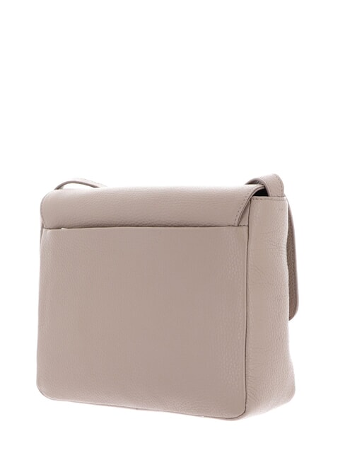 MELLOW LEATHER Sac bandoulière en cuir avec rabat taupe chaud - Sacs pour Femme