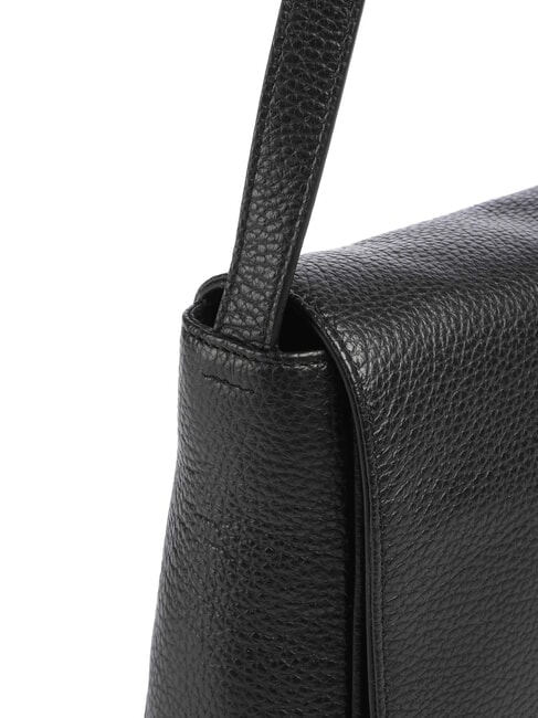 MELLOW LEATHER Sac bandoulière en cuir avec rabat Noir - Sacs pour Femme