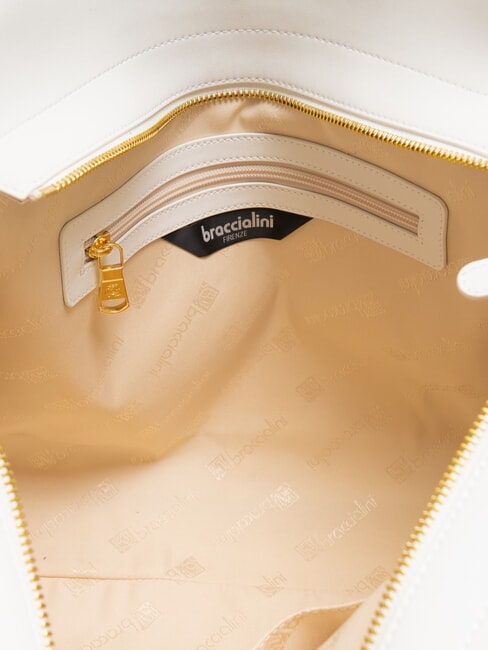 NORA Sac shopping en cuir avec boucles blanc - Sacs pour Femme