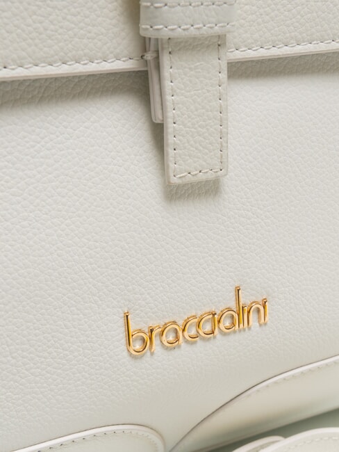 HELLEN Sac porte-documents en cuir avec boucle blanc - Sacs pour Femme