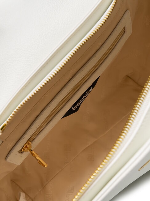 HELLEN Sac porte-documents en cuir avec boucle blanc - Sacs pour Femme