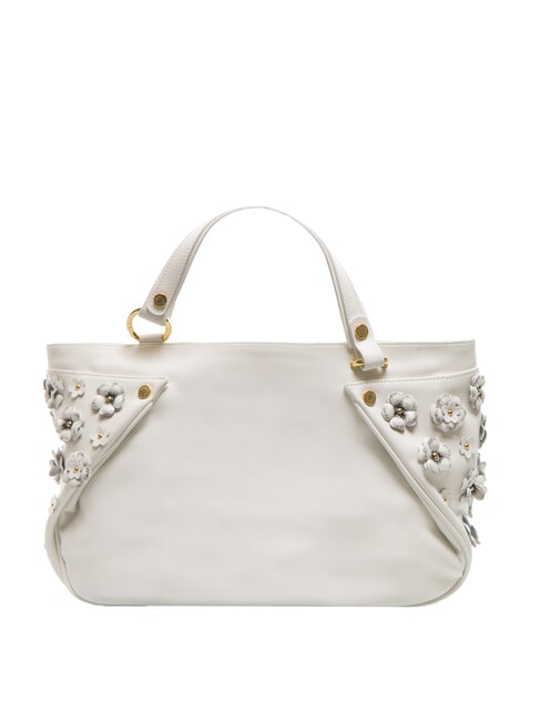 SOFIA Sac à main en cuir avec petites fleurs blanc - Sacs pour Femme