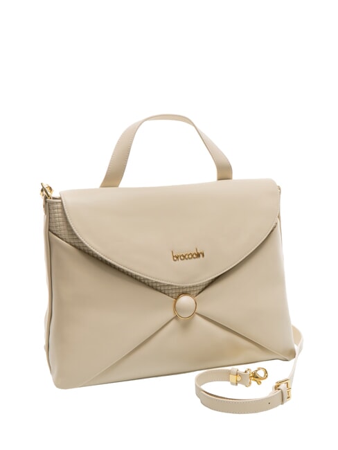 NAOMI Sac cartable en cuir beige - Sacs pour Femme