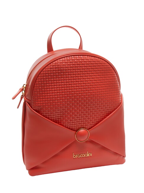 NAOMI Sac à dos rond en cuir rouge - Sacs pour Femme