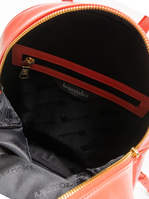 NAOMI Sac à dos rond en cuir rouge - Sacs pour Femme