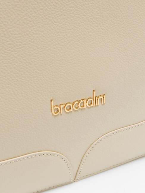 HELLEN Sac shopping en cuir beige - Sacs pour Femme