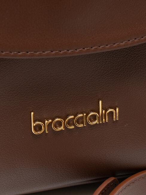 SOFIA Sac à main en cuir avec fleur marron - Sacs pour Femme